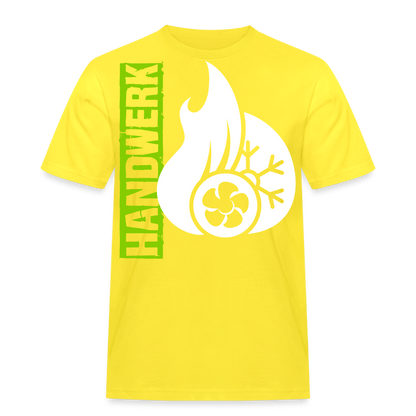 Unisex Workwear T-Shirt "Klimatechniker" Gelb Männer Workwear T-Shirt