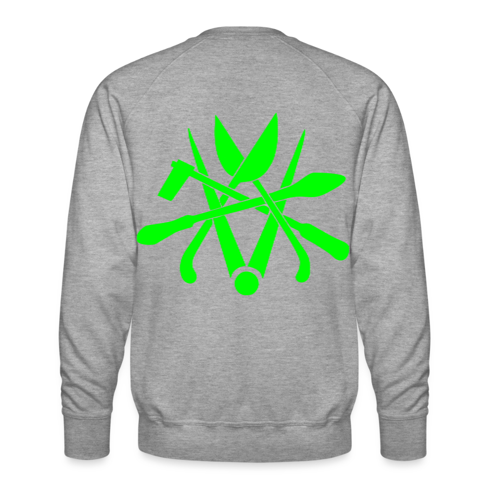 Unisex Premium Pullover "Spengler" neongrün - Grau meliert