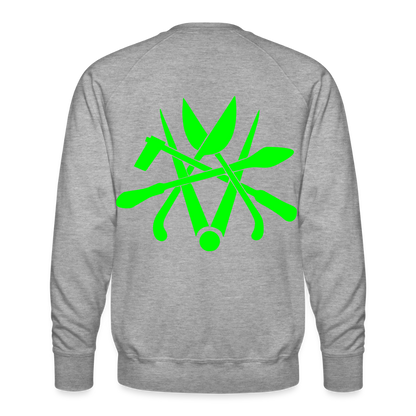 Unisex Premium Pullover "Spengler" neongrün - Grau meliert