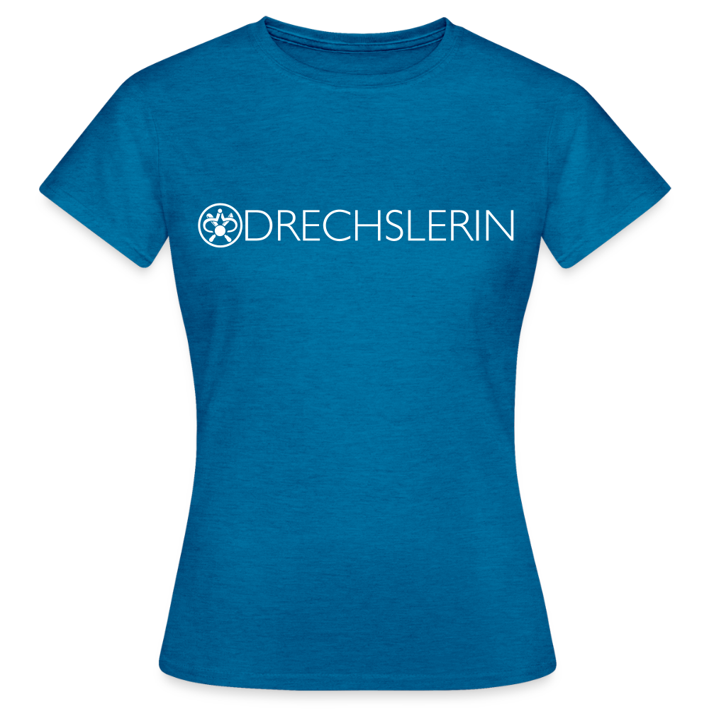 Frauen T-Shirt "Drechslerin" - Antikblaues Saphir meliert