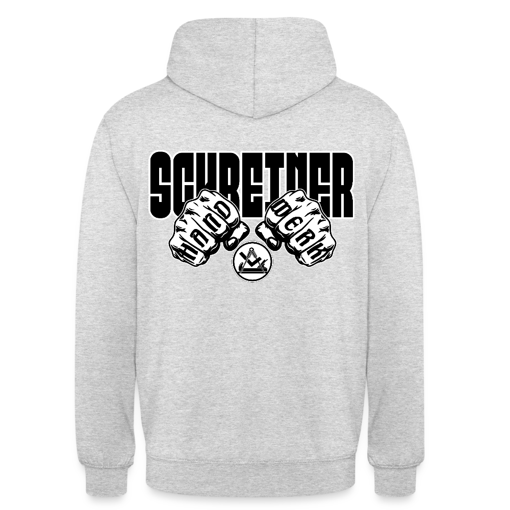 Unisex Hoodie "Schreiner" (beidseitig bedruckt) Hellgrau meliert Unisex Hoodie