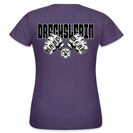Frauen T-Shirt "Drechsler" (beidseitig bedruckt) - Dunkellila