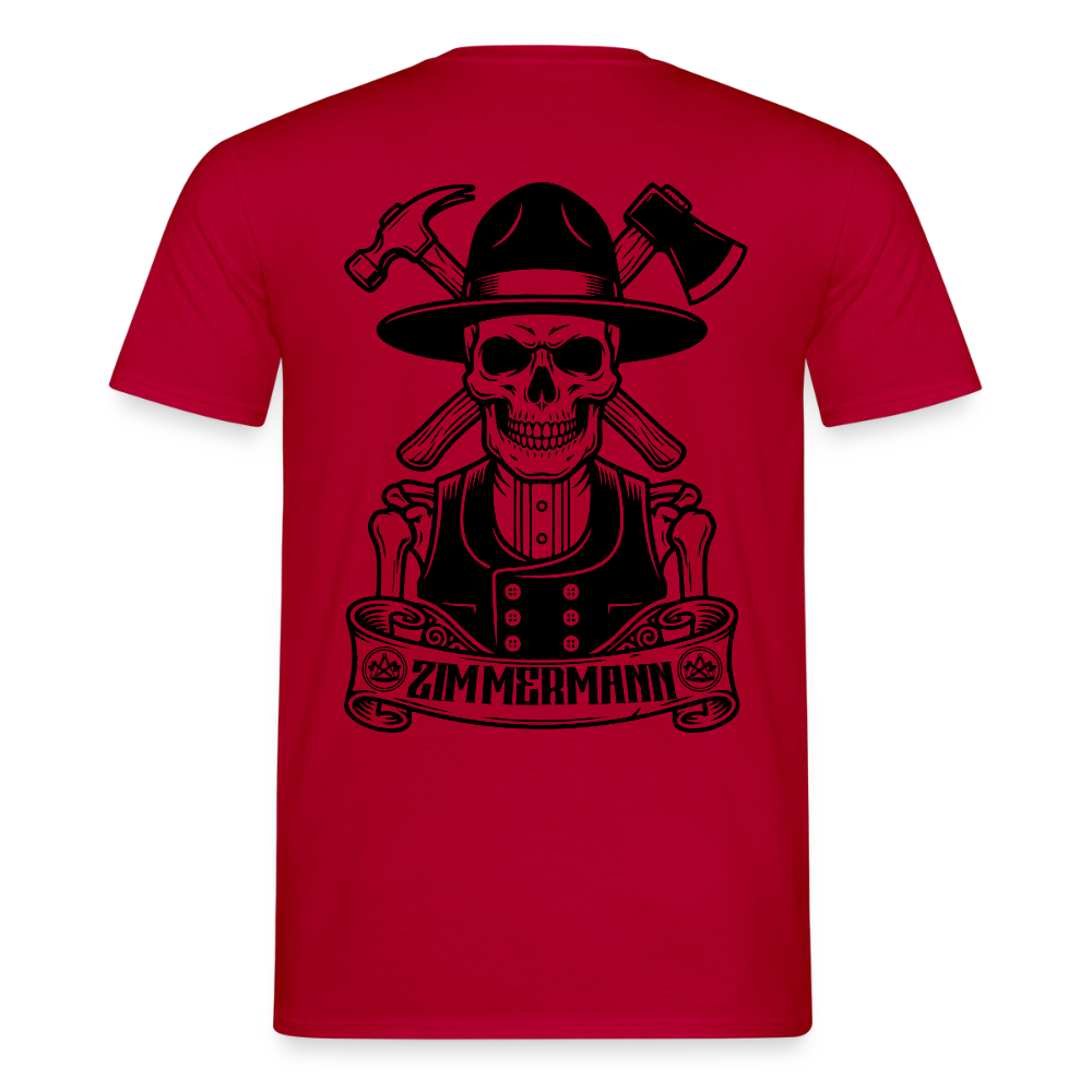 Unisex Zimmermann T-Shirt von Spreadconnect, beidseitig bedruckt mit handwerklichem Skull & Zunft Design, Männer T-Shirt.