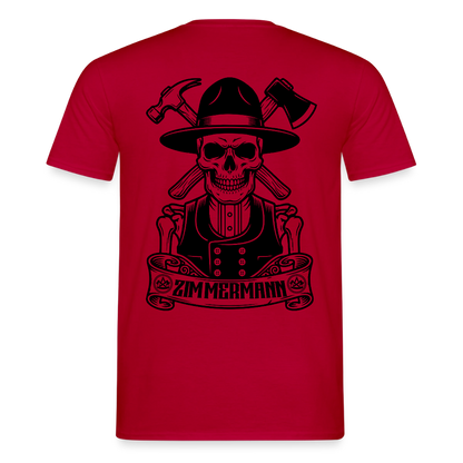 Unisex Zimmermann T-Shirt von Spreadconnect, beidseitig bedruckt mit handwerklichem Skull & Zunft Design, Männer T-Shirt.