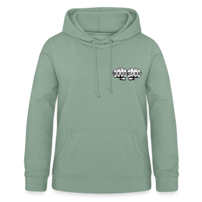 Frauen Hoodie "Heizungsbauerin" (beidseitig beruckt) - Graugrün