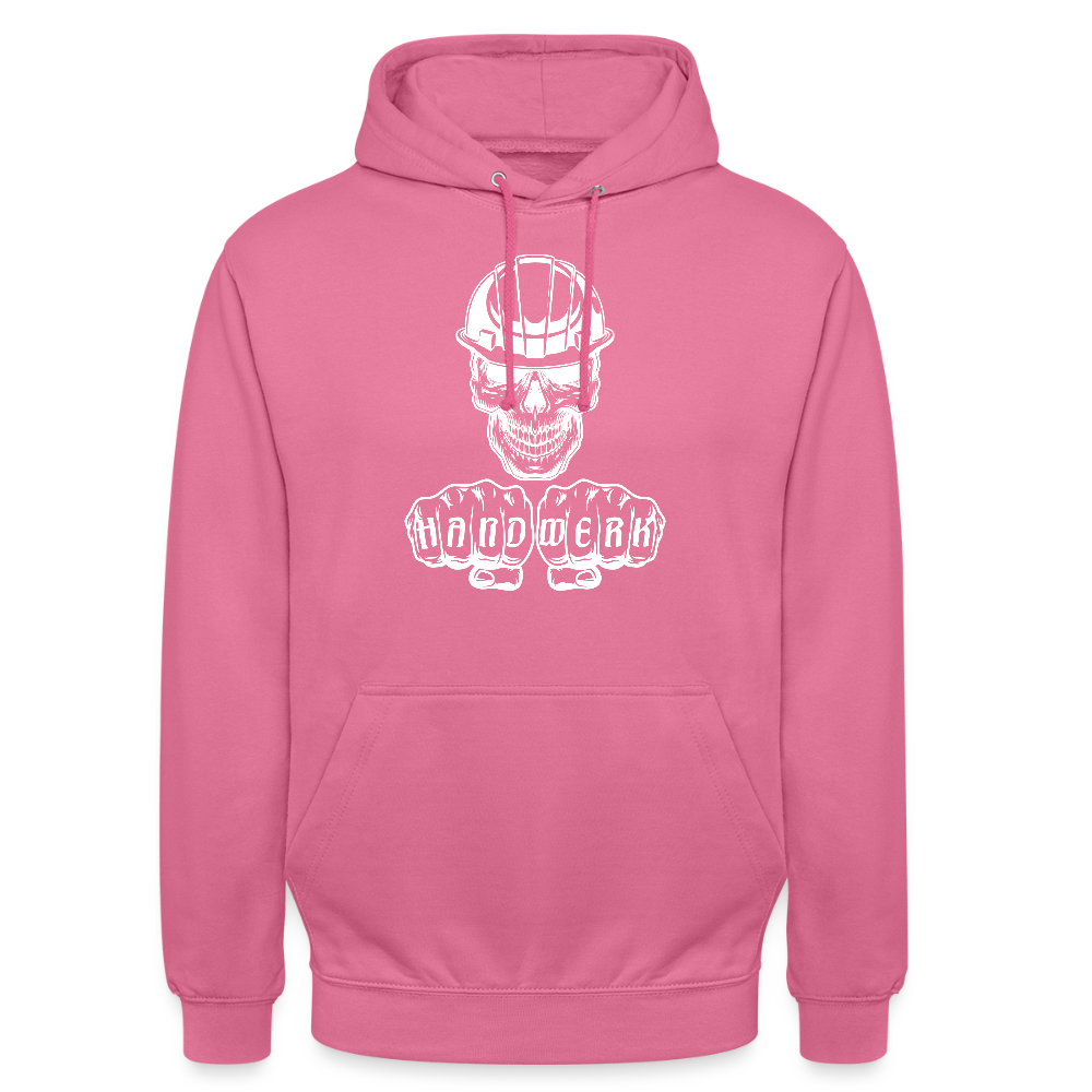 Unisex Hoodie "Skull-Helm-Handwerk" Pink Unisex Hoodie