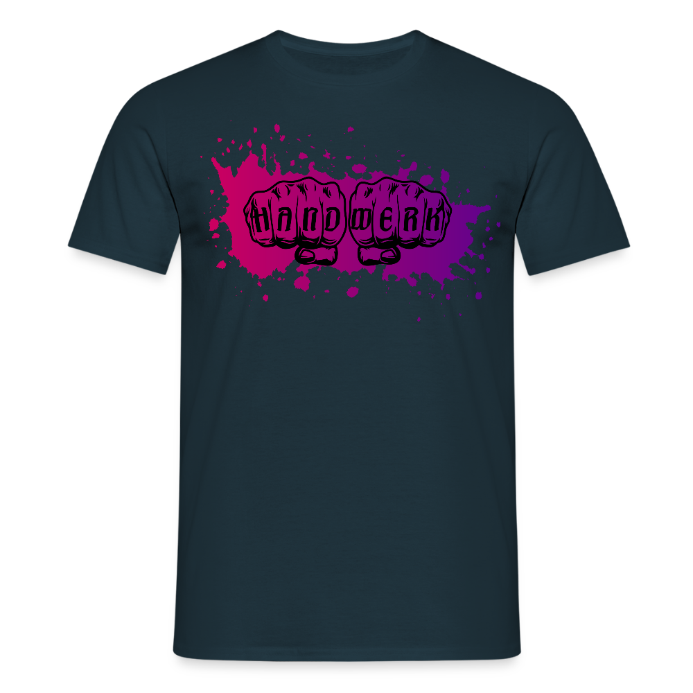 Unisex T-Shirt "Splash-Violett" Navy Männer T-Shirt