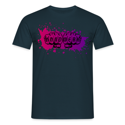Unisex T-Shirt "Splash-Violett" Navy Männer T-Shirt