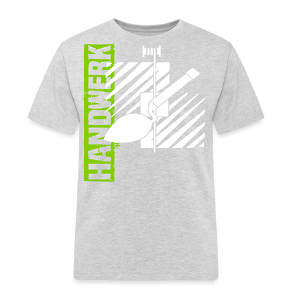 Unisex Workwear T-Shirt "Fliesenleger" Grau meliert Männer Workwear T-Shirt