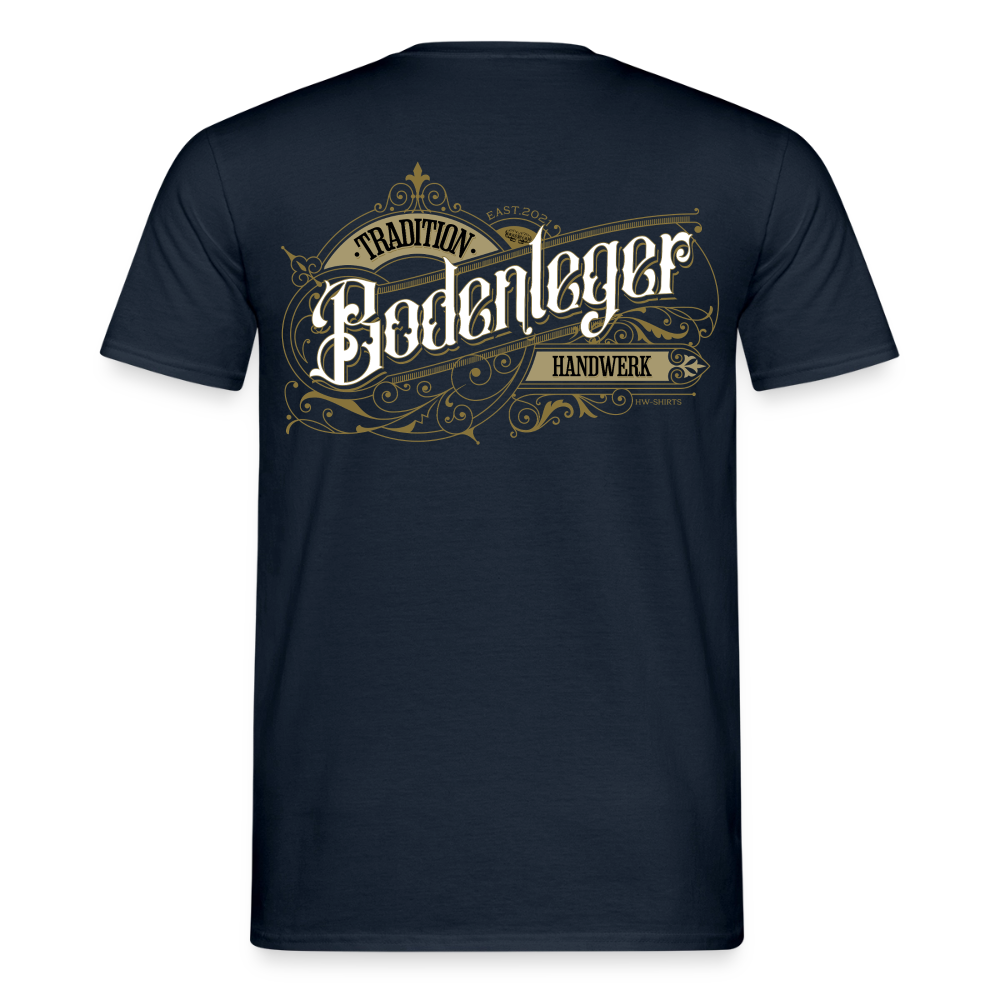 Unisex T-Shirt "Bodenleger"-Nostalgie von Spreadconnect, Männer T-Shirt mit Vintage-Design, zeigt das typische Bodenleger-Motiv.