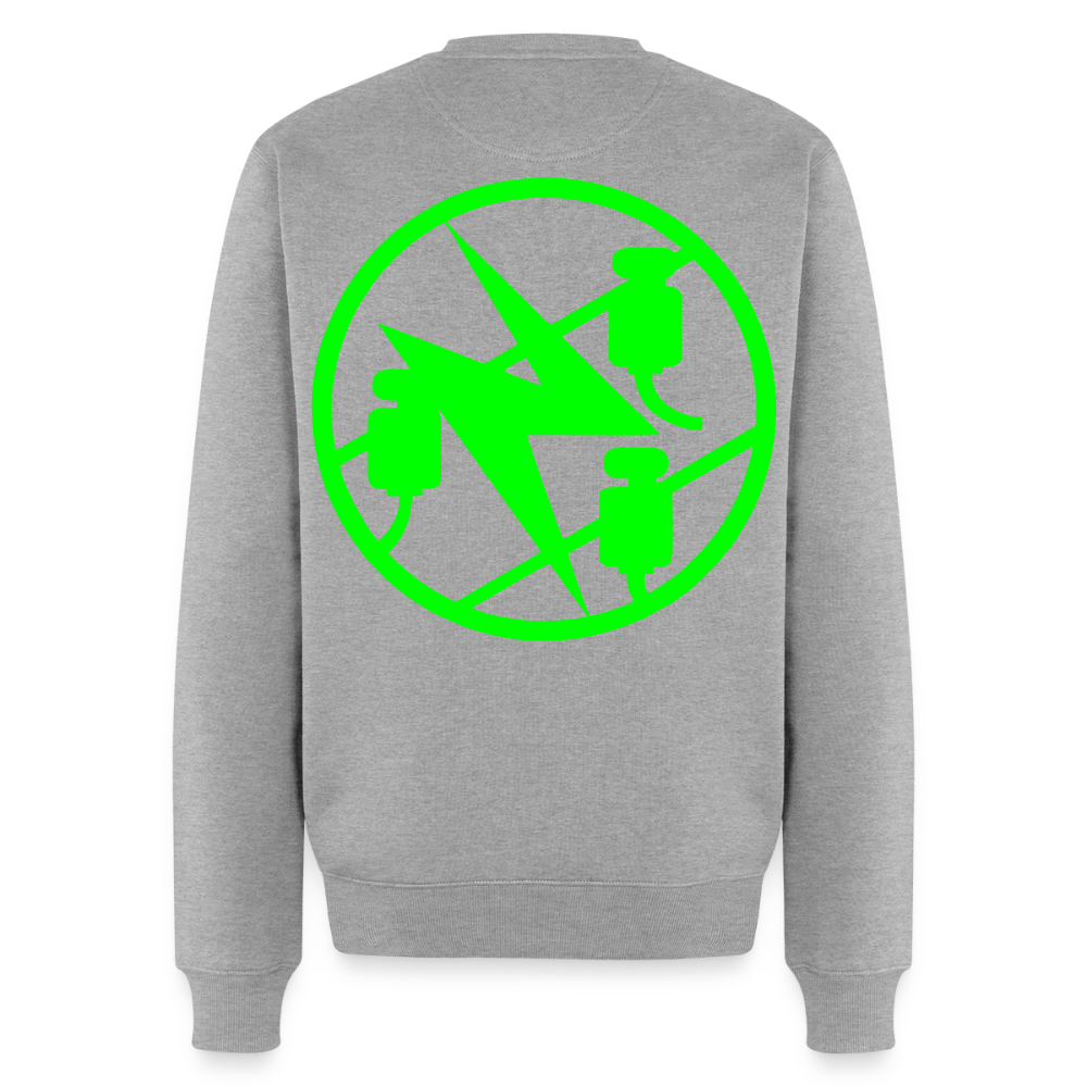 Unisex Premium Pullover "Elektriker" neongrün Grau meliert Männer Premium Pullover