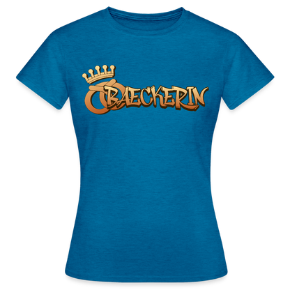 Frauen T-Shirt "Bäckerin" Antikblaues Saphir meliert Frauen T-Shirt