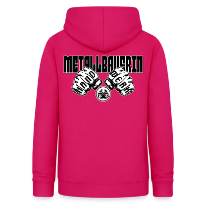 Frauen Hoodie "Metallbauerin" (beidseitig beruckt) dunkles Pink Frauen Hoodie