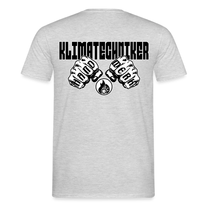 Unisex T-Shirt "Klimatechniker" (beidseitig bedruckt) Grau meliert Männer T-Shirt