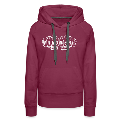 Frauen Premium Hoodie "Handwerk" Bordeaux Frauen Premium Hoodie
