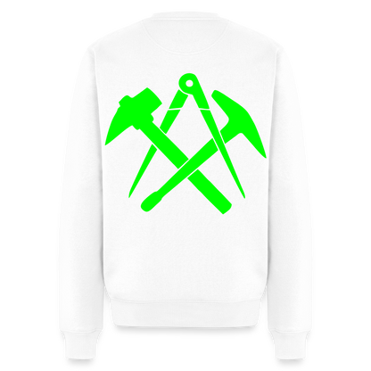 Unisex Premium Pullover "Dachdecker" neongrün Weiß Männer Premium Pullover