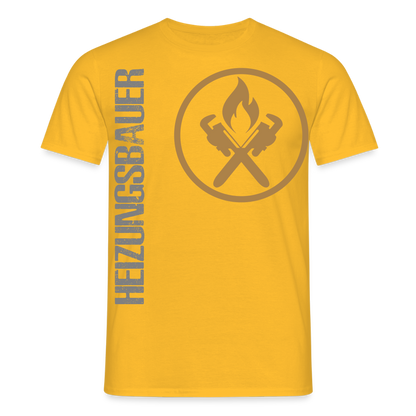Unisex T-Shirt "Heizungsbauer" Gelb Männer T-Shirt