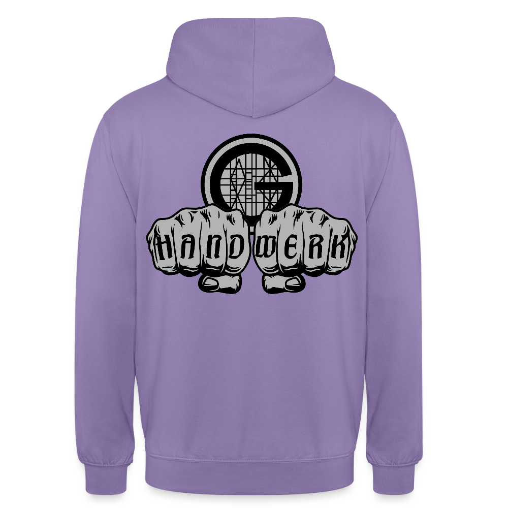 Unisex  Hoodie "Gerüstbauer" beidseitig bedruckt - Lavendel