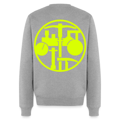 Unisex Premium Pullover "Strassenbauer" neongelb Grau meliert Männer Premium Pullover