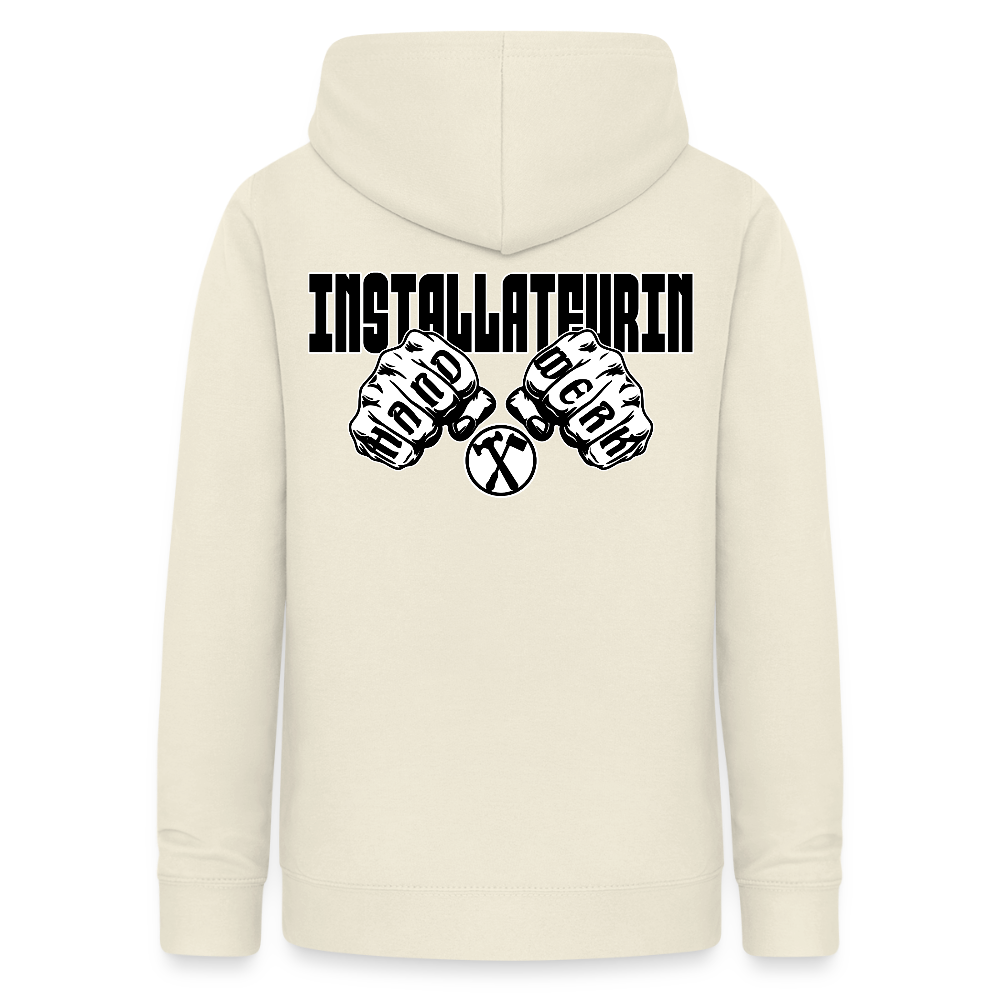 Frauen Hoodie "Installateurin" (beidseitig beruckt) Vanille-Milchshake Frauen Hoodie