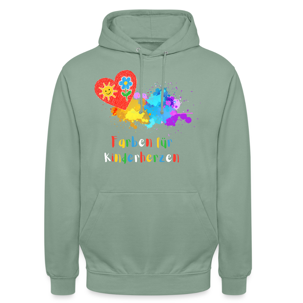 Unisex Hoodie "Kinderherzen" Graugrün Unisex Hoodie