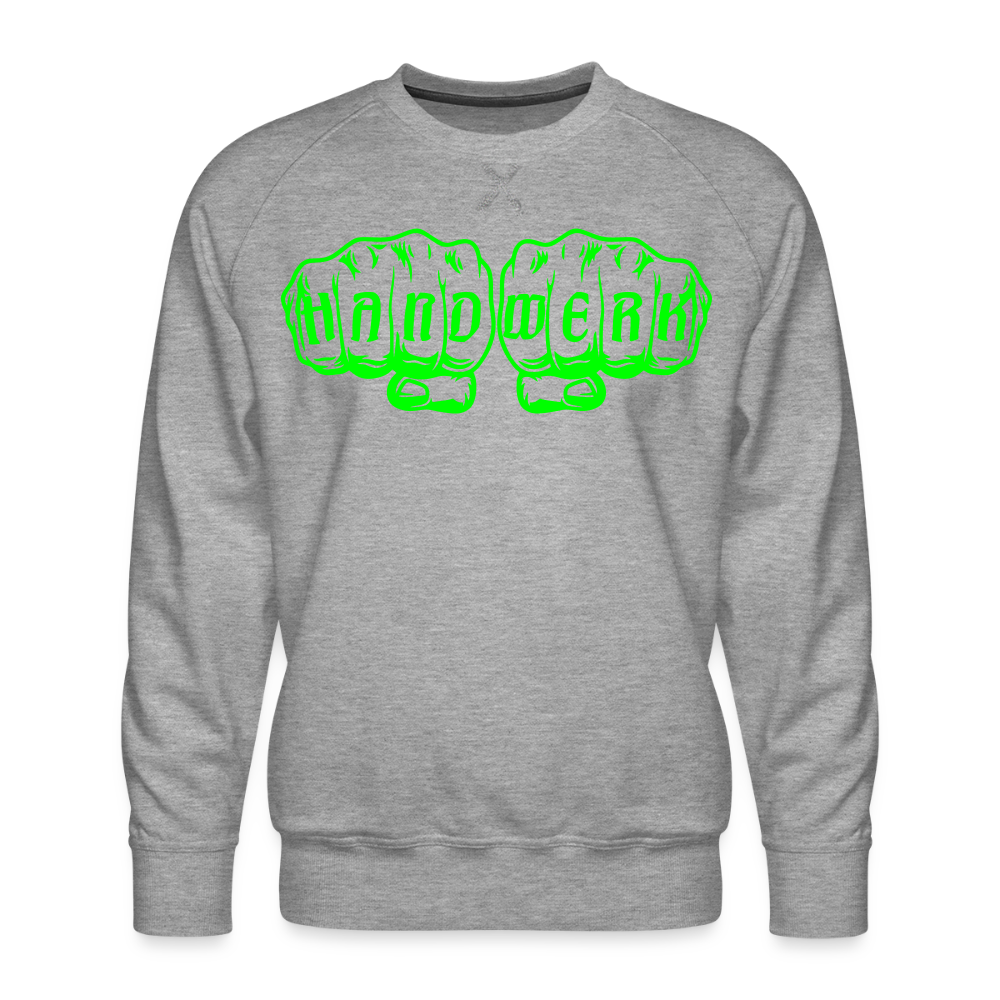 Unisex Premium Pullover "Gerüstbauer" neongrün - Grau meliert