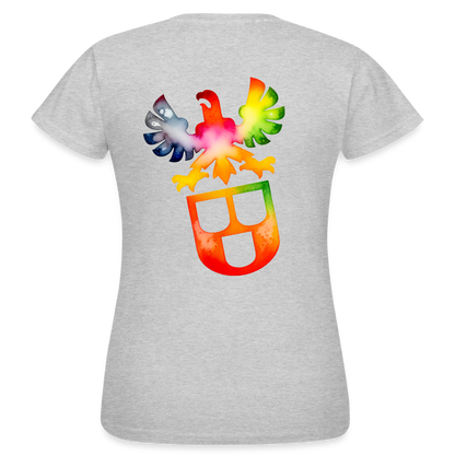Frauen T-Shirt "Maler" (beidseitig bedruckt) - Grau meliert