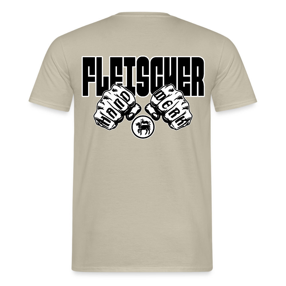 Unisex T-Shirt "Fleischer" (beidseitig bedruckt) Sandbeige Männer T-Shirt