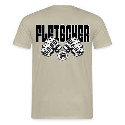 Unisex T-Shirt "Fleischer" (beidseitig bedruckt) Sandbeige Männer T-Shirt