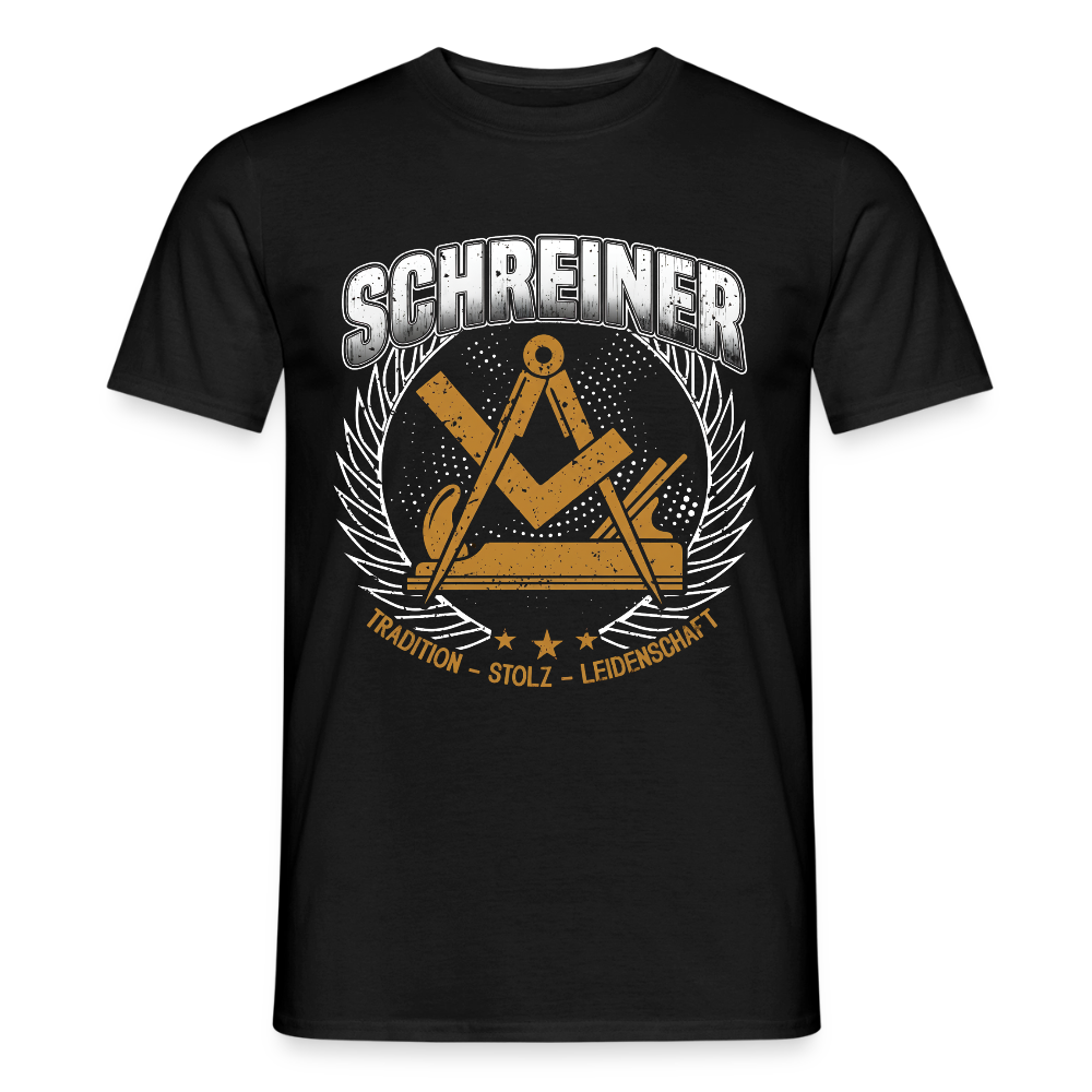 Unisex T-Shirt von Spreadconnect, mit traditionellem Schreiner-Design, in neutralen Farben sichtbar auf weißem Hintergrund.