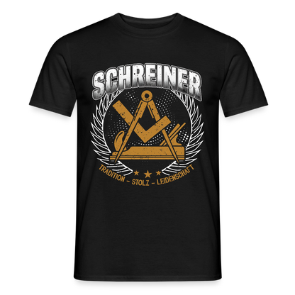 Unisex T-Shirt von Spreadconnect, mit traditionellem Schreiner-Design, in neutralen Farben sichtbar auf weißem Hintergrund.