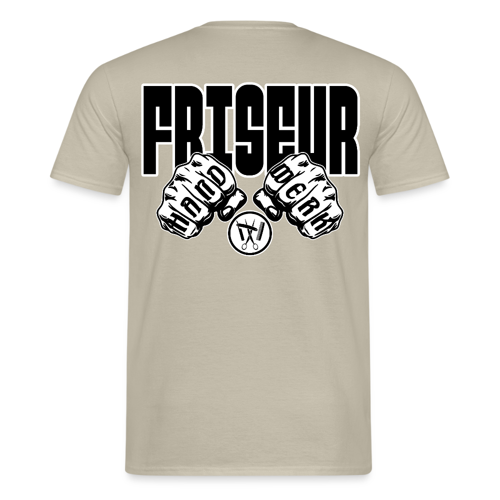 Unisex T-Shirt "Friseur" Sandbeige Männer T-Shirt