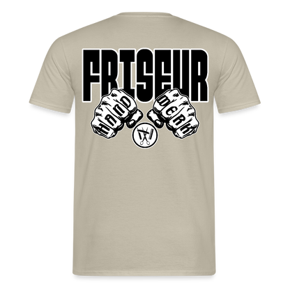 Unisex T-Shirt "Friseur" Sandbeige Männer T-Shirt