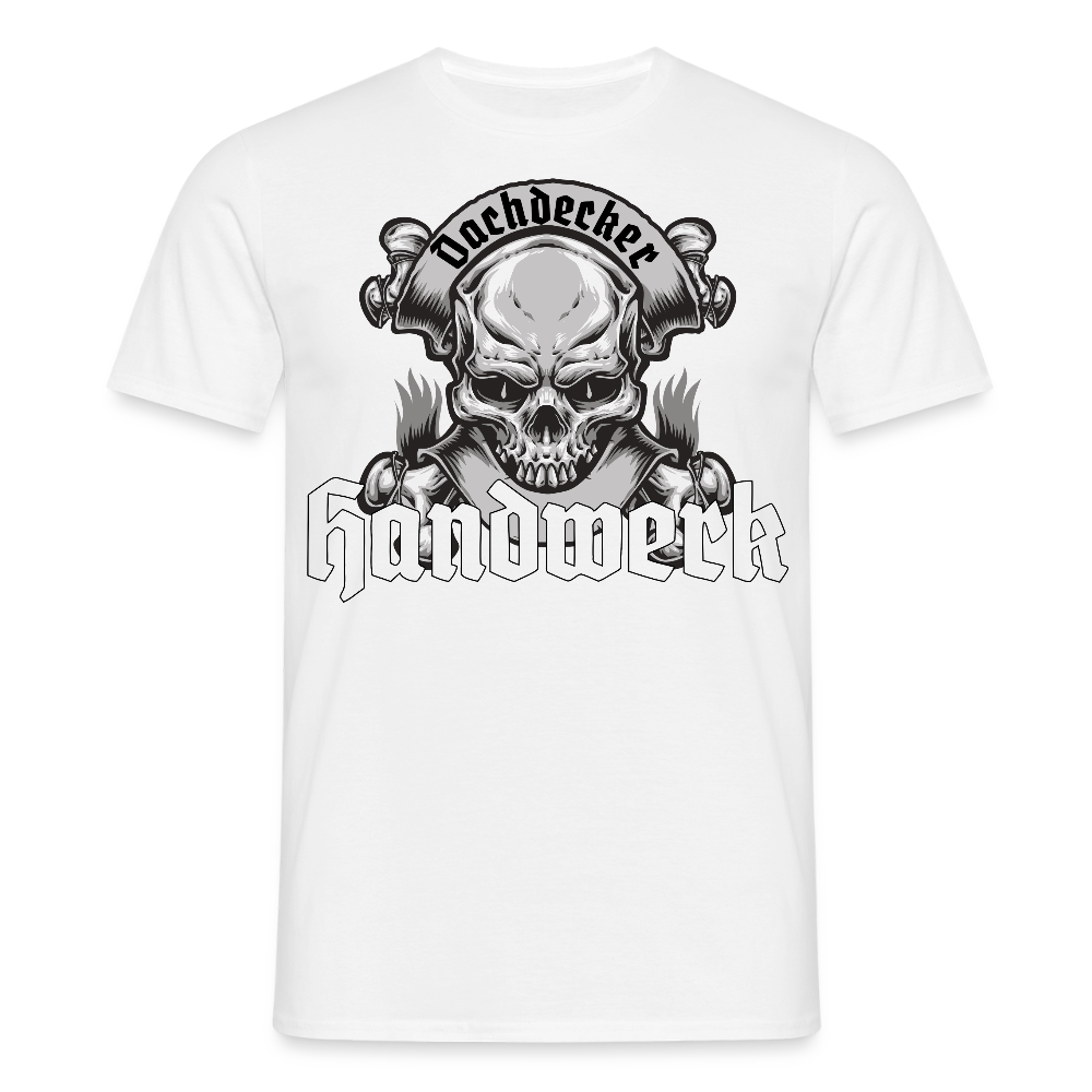 Unisex T-Shirt "Skull-Dachdecker" Weiß Männer T-Shirt
