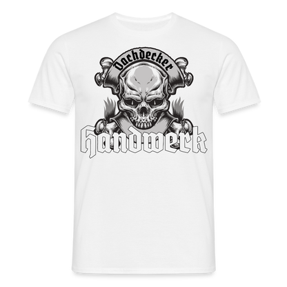 Unisex T-Shirt "Skull-Dachdecker" Weiß Männer T-Shirt