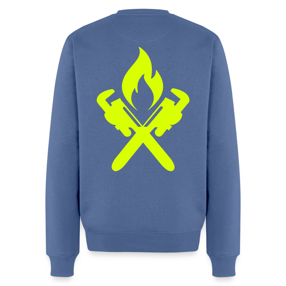 Unisex Premium Pullover "Heizungsbauer" neongelb Taubenblau Männer Premium Pullover