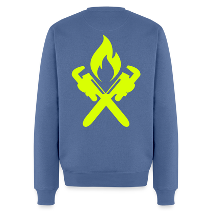 Unisex Premium Pullover "Heizungsbauer" neongelb Taubenblau Männer Premium Pullover