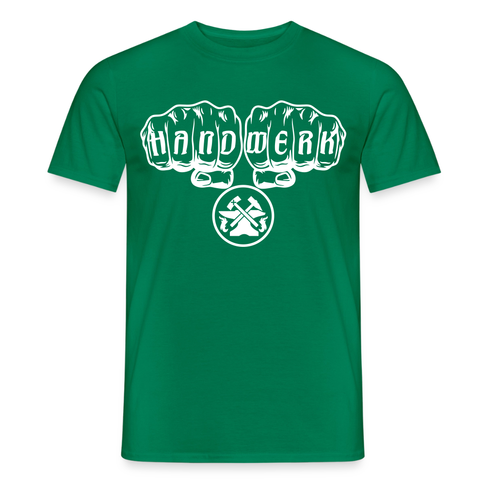 Graues Unisex T-Shirt "Metallbauer" von Spreadconnect, perfekte Passform und bequemer Stoff, sichtbar auf einem Model.