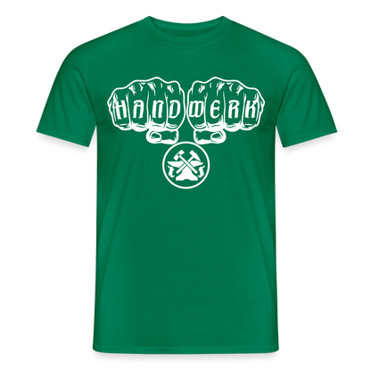 Graues Unisex T-Shirt "Metallbauer" von Spreadconnect, perfekte Passform und bequemer Stoff, sichtbar auf einem Model.