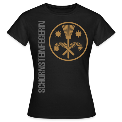 Frauen T-Shirt "Schornsteinfegerin" Schwarz Frauen T-Shirt