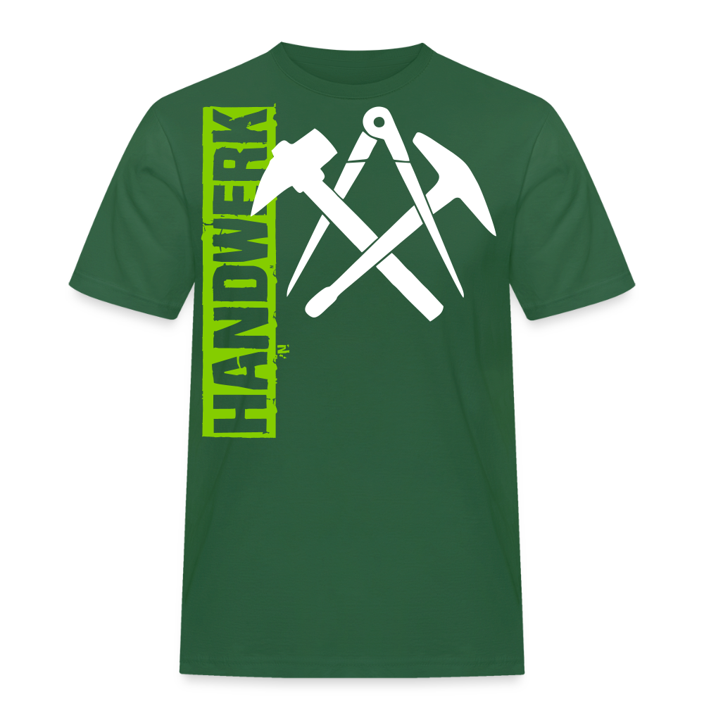 Unisex Workwear T-Shirt "Dachdecker" Flaschengrün Männer Workwear T-Shirt