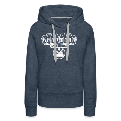 Frauen Premium Hoodie "Schreiner" Jeansblau Frauen Premium Hoodie
