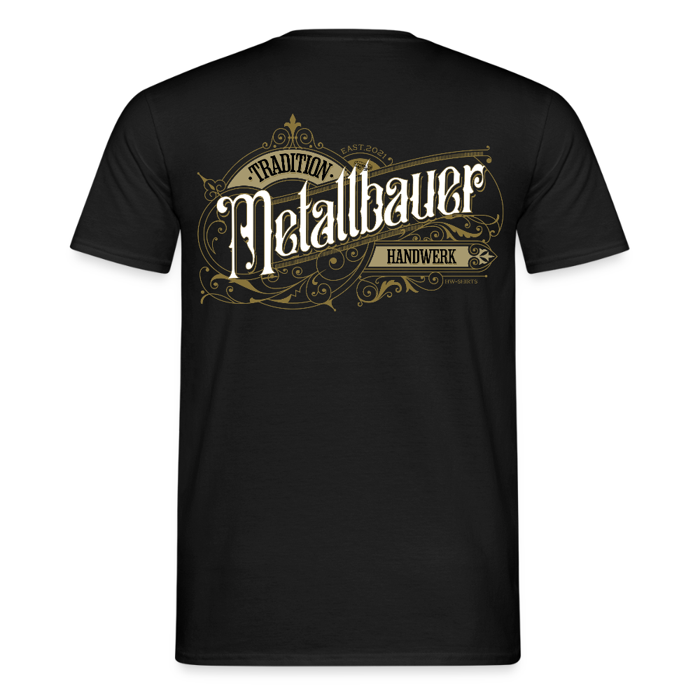 Unisex T-Shirt "Metallbauer" Nostalgie Handwerk Schwarz Männer T-Shirt