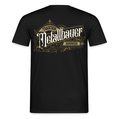 Unisex T-Shirt "Metallbauer" Nostalgie Handwerk Schwarz Männer T-Shirt