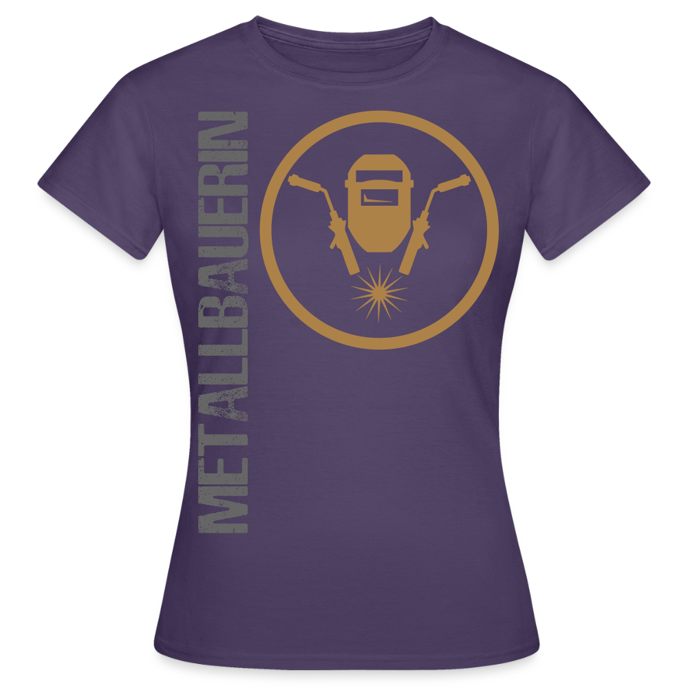 Frauen T-Shirt "Metallbauerin" Dunkellila Frauen T-Shirt