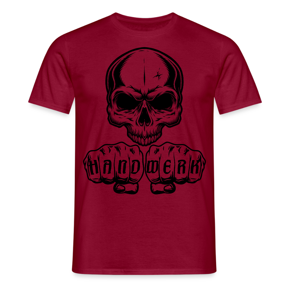 Unisex T-Shirt "Skull-Handwerk" Ziegelrot Männer T-Shirt