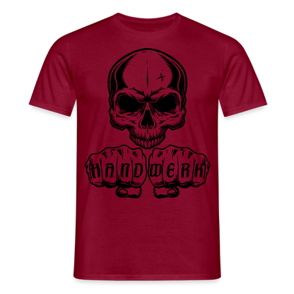 Unisex T-Shirt "Skull-Handwerk" Ziegelrot Männer T-Shirt