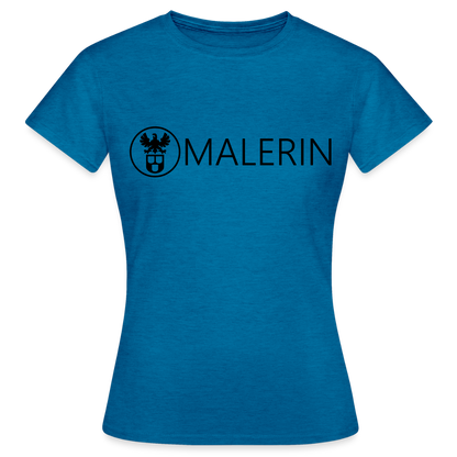 Frauen T-Shirt "Malerin" Antikblaues Saphir meliert Frauen T-Shirt