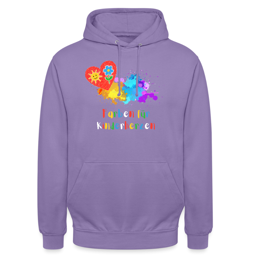 Unisex Hoodie "Farben für Kinderherzen" Lavendel Unisex Hoodie