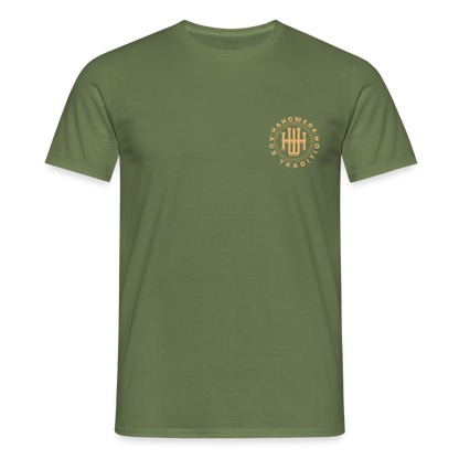 Unisex T-Shirt "Handwerk" (beidseitig bedruckt) Militärgrün Männer T-Shirt